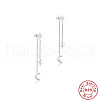 S925 Sterling Silver Star with Moon Tassel Stud Earrings NT3098-2-2