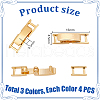 ARRICRAFT 12Pcs 3 Colors Brass Fold Over Clasps FIND-AR0005-02-2