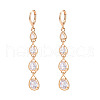 Teardrop Brass Micro Pave Cubic Zirconia Dangle Leverback Earrings EJEW-N058-14G-2