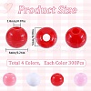 SUNNYCLUE 1200Pcs 4 Colors Valentine's Day Themed Opaque Acrylic Beads MACR-SC0001-42-2