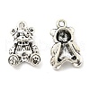 Rack Plating Alloy with Glass Pendants PALLOY-K010-44AS-2