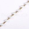 Handmade Round Glass Pearl Beads Chains for Necklaces Bracelets Making AJEW-JB00035-01-1