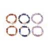 6Pcs Natural Lapis Lazuli/Garnet/Amethyst with Glass Braided Beaded Finger Rings RJEW-JR00673-1