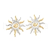 304 Stainless Steel Two Tone Stud Earrings EJEW-R031-01GP-3