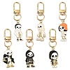 Halloween Skeleton Alloy Enamel Pendant Decoration HJEW-YW00033-01-2