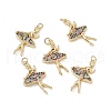 Brass Micro Pave Cubic Zirconia Pendants KK-E068-VB141-4