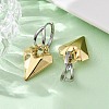 Two Tone Heart Brass Hoop Earrings EJEW-D322-12GP-02B-3