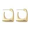Trapezoid Brass Stud Earrings EJEW-S261-03G-4