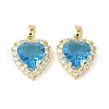 Brass Micro Pave Clear Cubic Zirconia Pendants KK-XCP0002-01-1