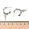 C-Shaped with Cone Brass Stud Earrings EJEW-S261-06G-5