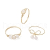 Round Natural Rose Quartz Finger Rings for Women RJEW-JR00857-02-2