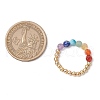 Natural Amethyst & Natural Lapis Lazuli & Natural Apatite & Natural Green Aventurine & Natural Citrine & Brass Beads Chakra Rings RJEW-TA00185-01-3