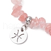 Synthetic Cherry Quartz Glass Chip Beaded Stretch Bracelets BJEW-JB11133-02-3
