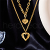 Alloy Double Layer Heart Pendant Necklaces for Women FS-WG15117-01-4