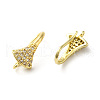 Brass Micro Pave Clear Cubic Zirconia Earring Hooks ZIRC-R112-09G-2