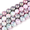 Electroplate Glass Beads Strands GLAA-N010-10mm-09-1