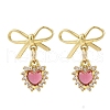 Brass Micro Pave Clear Cubic Zirconia Dangle Stud Earrings EJEW-F362-06G-2