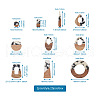 Kissitty 20Pcs 10 Style Transparent Resin & Walnut Wood Pendants RESI-KS0001-09-5