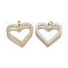 Brass Micro Pave Clear Cubic Zirconia Pendants ZIRC-A011-14G-2