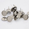 Tarnish Resistant 304 Stainless Steel Flat Round Stud Earring Settings STAS-N019-21-10mm-2