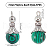   14Pcs 7 Style Gemstone Pendants G-PH0001-34-4