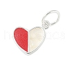 Two Tone 925 Sterling Silver Enamel Heart Charms STER-S011-03S-B-1