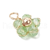 9Pcs 9 Colors Faceted Glass Round Beads Charms PALLOY-JF03648-02-4