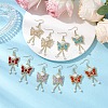 Butterfly Faceted Bicone Glass Beads Snowflake Dangle Earrings EJEW-MZ00429-1