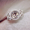 Flat Round Brass Micro Pave Clear Cubic Zirconia Finger Rings for Women FS-WG22049-01-2