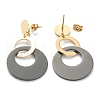 Ion Plating(IP) 304 Stainless Steel Dangle Stud Earrings EJEW-P190-08G-2