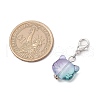Cat Head Shape Glass Pendant Decorations HJEW-JM03335-3