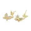 Rack Plating Brass Micro Pave Clear Cubic Zirconia Stud Earrings for Women EJEW-M260-13G-C-2