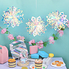 PET Snowflake Pendant Decorations AJEW-WH20020-014B-4