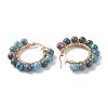 Round Natural Apatite Wire Wrapped Big Hoop Earrings for Women EJEW-TA00048-04-5