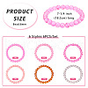 6Pcs 6 Styles 8mm Glass Round Beaded Stretch Bracelet Sets BJEW-TAC0023-4