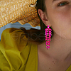 FIBLOOM 3 Pairs 3 Colors Rhinestone Leaf Cluster Earrings EJEW-FI0002-70-6