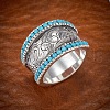 Retro Alloy & Turquoise Finger Rings FS-WG1E1DC-04-3