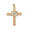 Brass Micro Pave Clear Cubic Zirconia Pendants KK-A212-06I-G-1