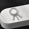 Rectangle S925 Sterling Silver Micro Pave Clear Cubic Zirconia Hoop Earrings for Women EJEW-K307-02P-3