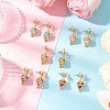 Brass Diamond Dangle Stud Earrings EJEW-MZ00465-1
