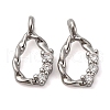 Brass Micro Pave Cubic Zirconia Pendants KK-P308-48P-1