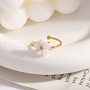Fashion Stainless Steel Flower Cuff Rings & Stud Earrings Sets for Women WL9140-1-3