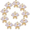 10Pcs Brass Micro Pave Clear Cubic Zirconia Charms KK-SZ0005-02-1