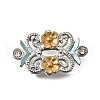 Brass Crystal Rhinestone Flower Multi-Strands Links KK-P306-17P-2