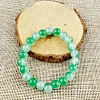 Glass Imitation Natural Agate Round Beaded Stretch Beaded Bracelets WG8D788-09-1