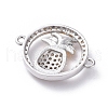 Brass Micro Pave Cubic Zirconia Links connectors ZIRC-G159-04-05-2