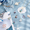 HOBBIESAY 8Pcs Natural Abalone Shell/Paua Shell Pendants SSHEL-HY0001-02-4