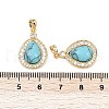 Brass Micro Pave Clear Cubic Zirconia Pendants KK-P302-25G-3