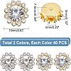 SUPERFINDINGS 80Pcs 2 Colors Sew on Rhinestone RESI-FH0001-45-2