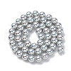 UV Plating Pearlized Glass Pearl Beads Strands GLAA-F128-01B-T12-4